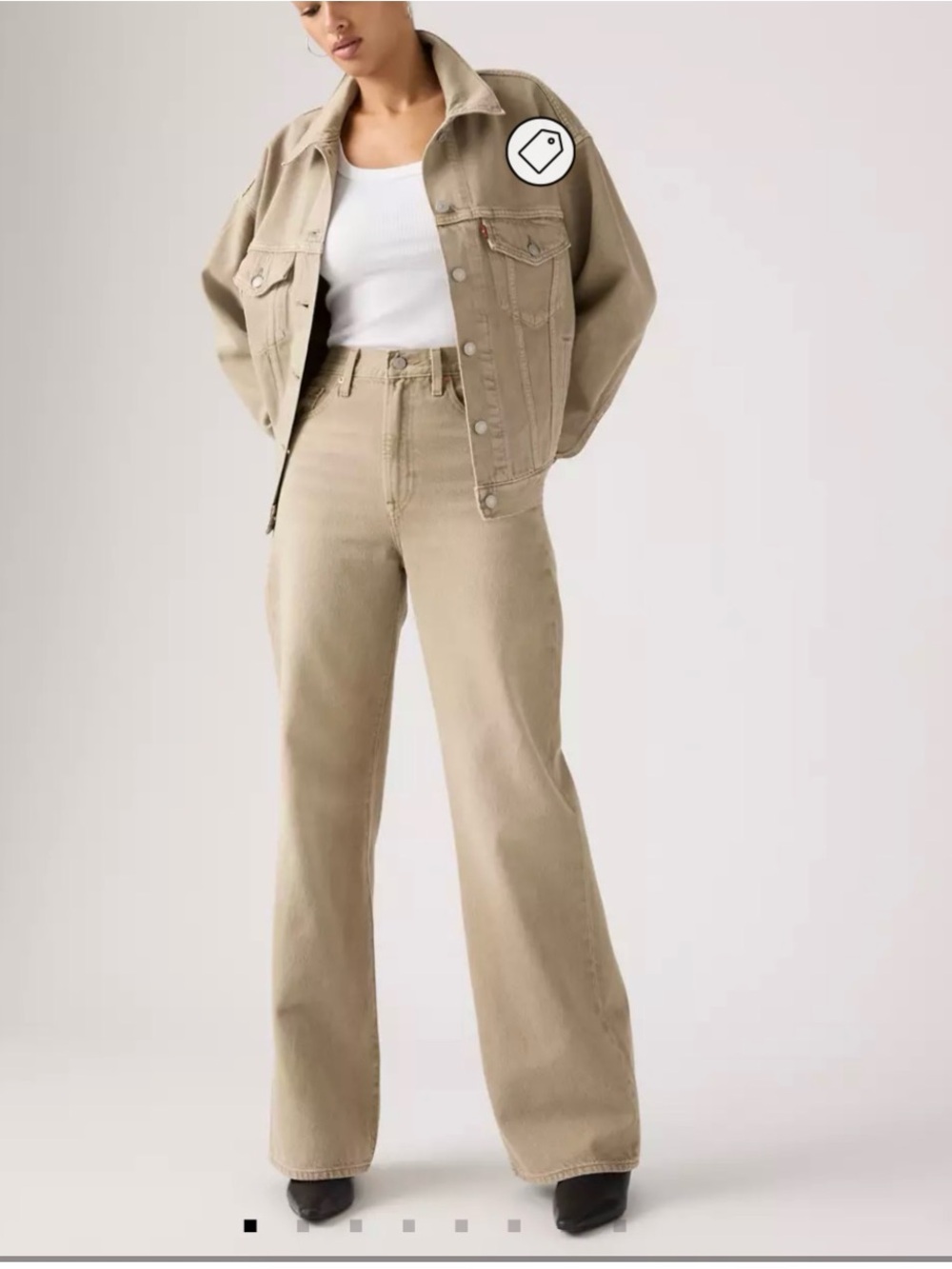 Levi’s Ribcage Wide Leg Jeans Scraped Travertine 27x30